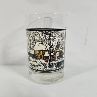Currier and Ives Arbys Frozen Up 1978 Drinking Glass Collector Series 70s - Thumbnail 2