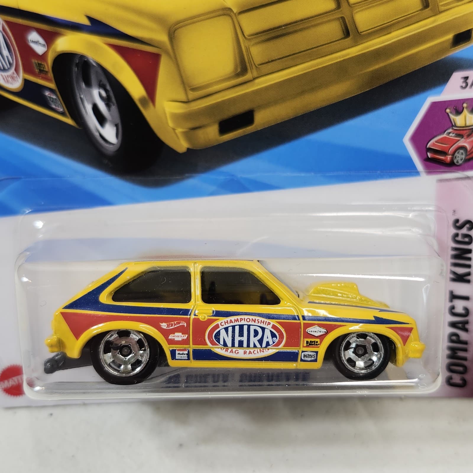 2025 Hot Wheels '76 Chevy Chevette Compact Kings Yellow Car 1/64 Toy Vehicle NEW - Thumbnail 2
