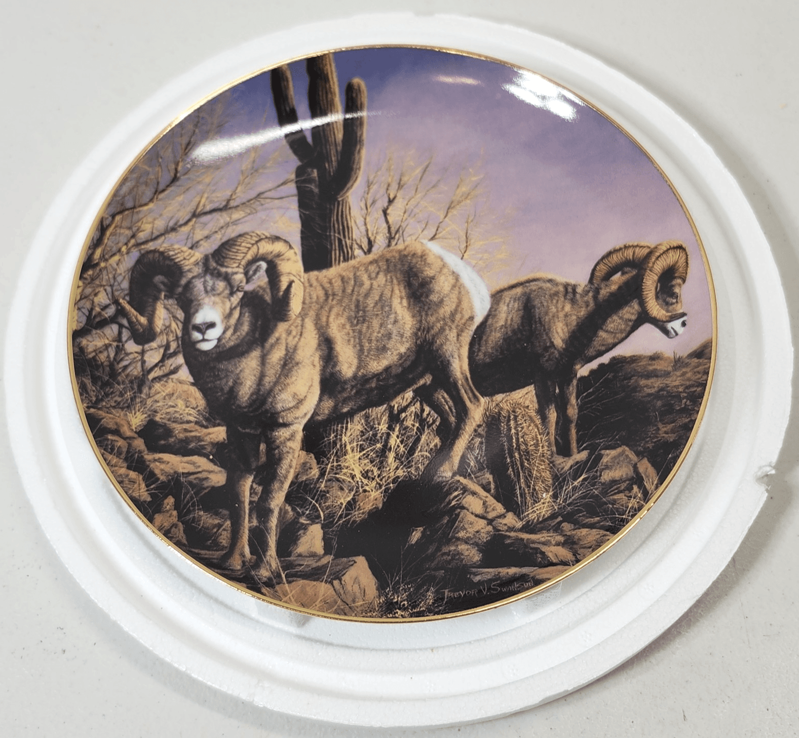 Desert Bighorn Plate The Grand Slam Trevor Swanson Danbury Mint Sheep Home Decor - Thumbnail 2