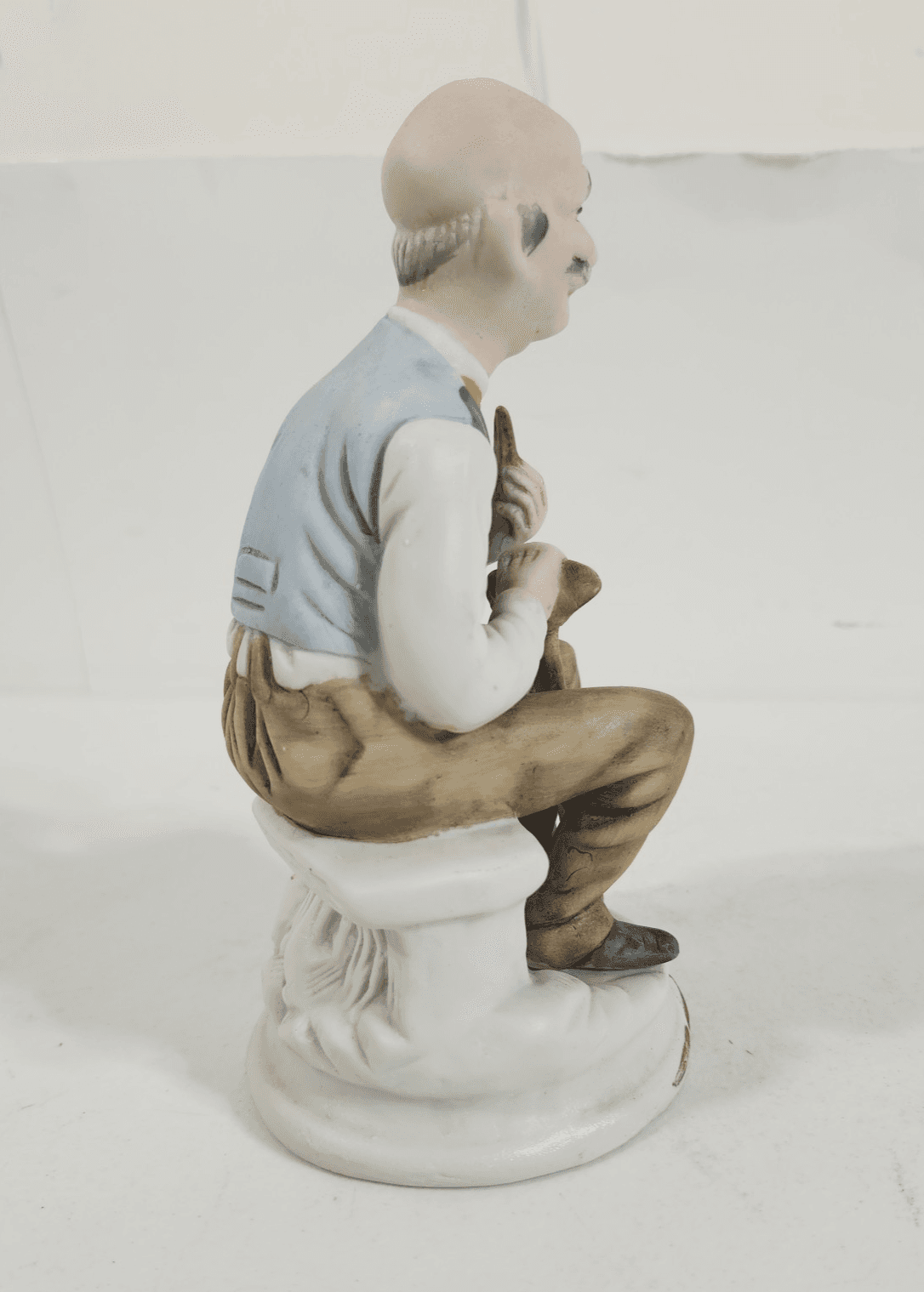 Vintage Figurine of a Man Smoking Pipe w/ Cane Portugal 6.5" - Thumbnail 6