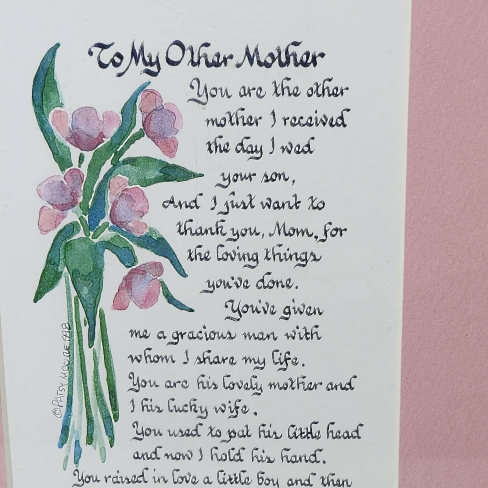 To My Other Mother Art Print Home Decor Design 11.5" X 9.5" By Patsy Moore 1998 - Thumbnail 6