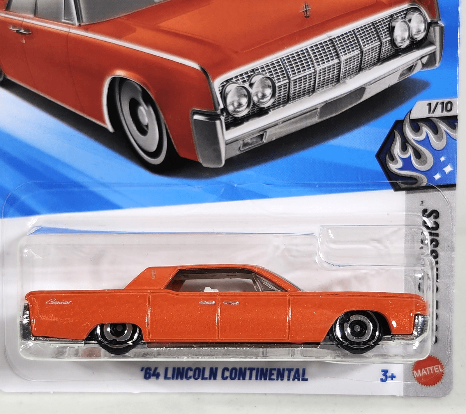 Hot Wheels '64 Lincoln Continental Cool Classics Orange Car 1/64 Toy Vehicle NEW - Thumbnail 2