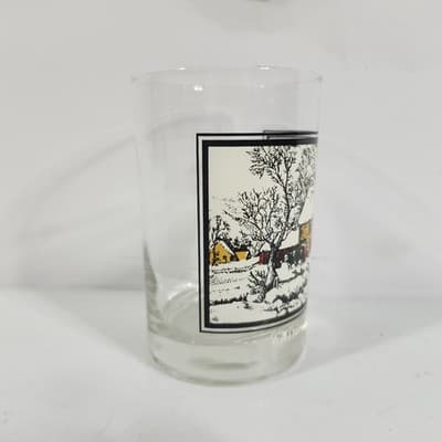 Currier and Ives Arbys Frozen Up 1978 Drinking Glass Collector Series 70s - Thumbnail 5