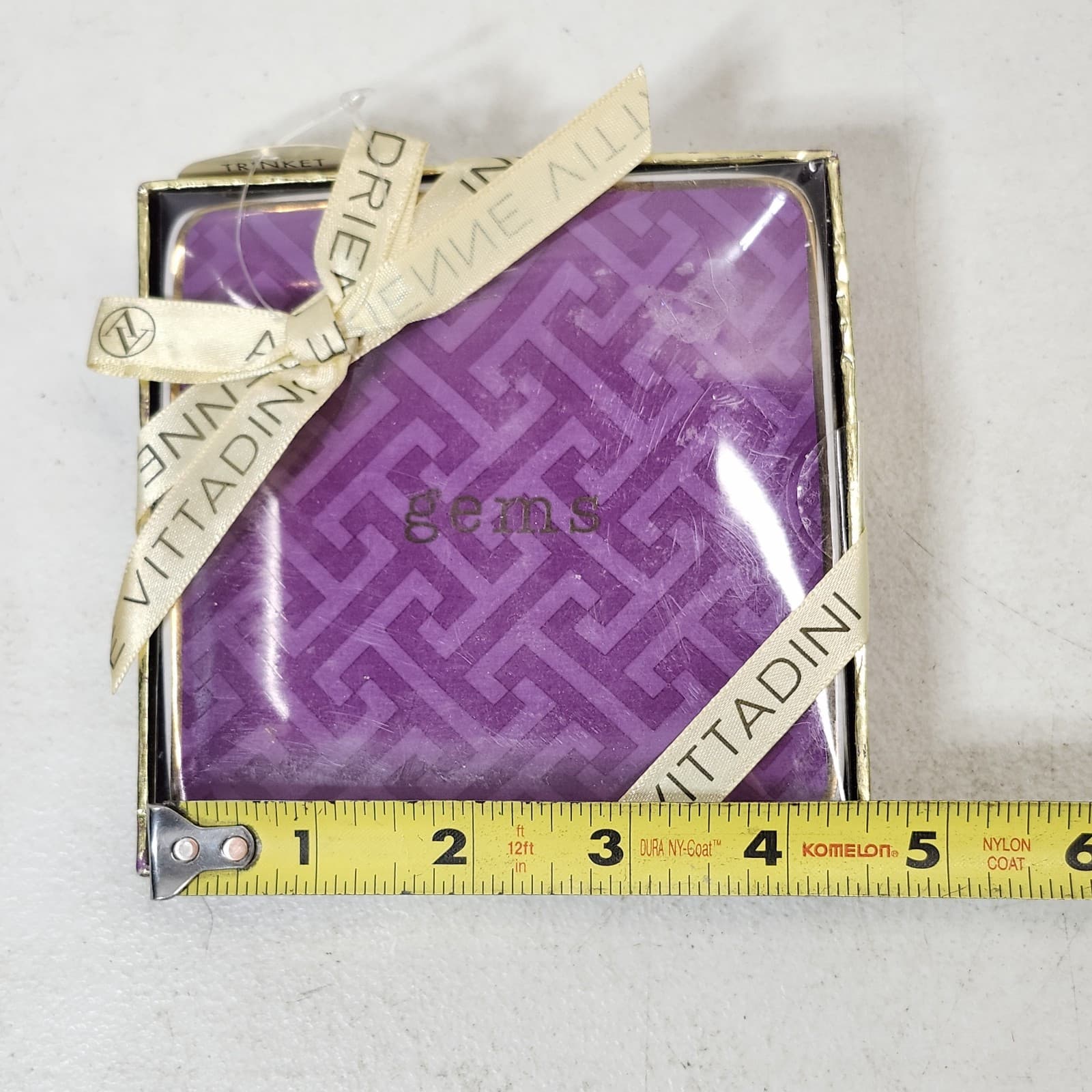 Adrienne Vittadini Purple Trinket Tray Gems Design 4.5" Home Decor NEW - Thumbnail 3