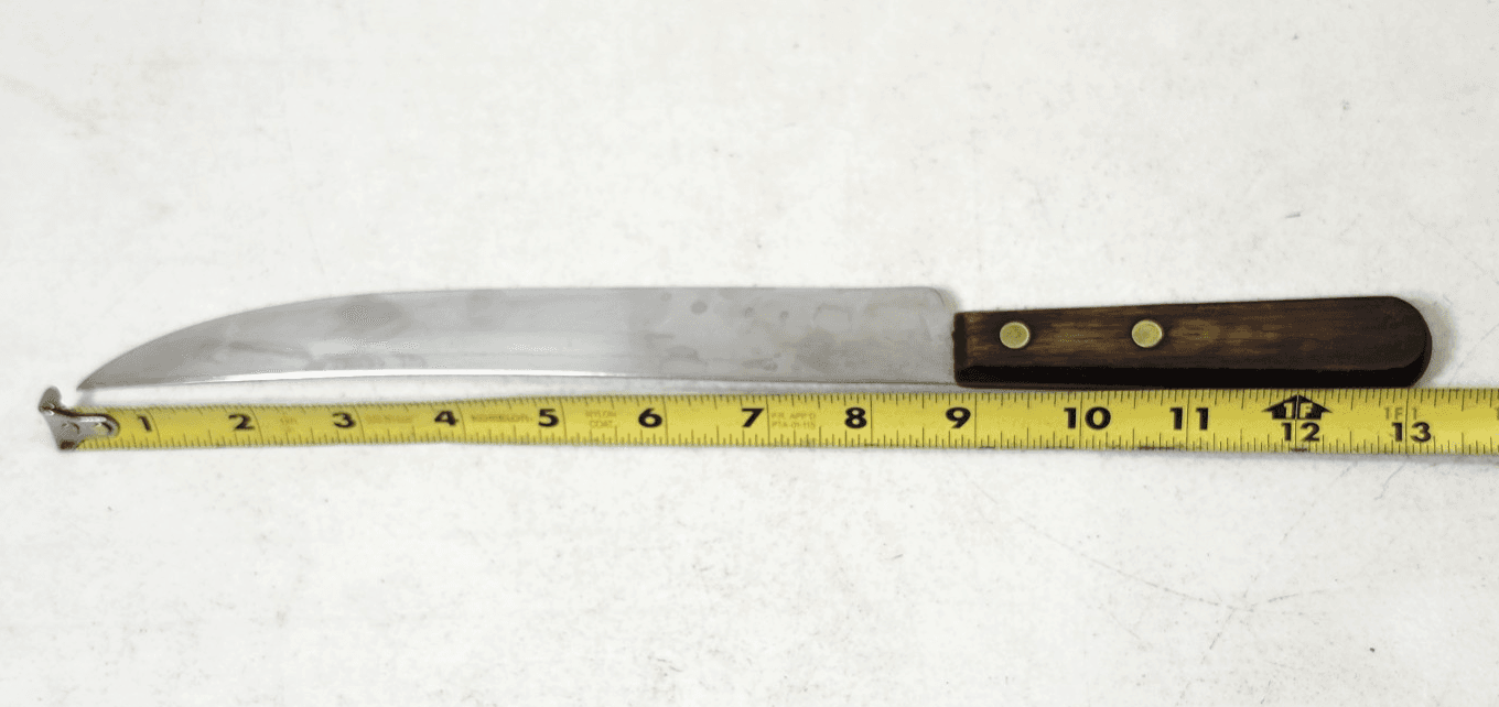 Vintage Dunlap Stainless Steel Fixed Blade Knife Kitchen 13" Wood Handle - Thumbnail 3