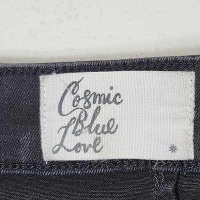 Cosmic Blue Love Womens Jeans Straight Leg Size 31 Black Denim Pants - Thumbnail 7