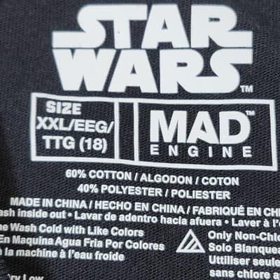 Star Wars Boy's Size XXL Black Darth Vader Short Sleeve TShirt NEW - Thumbnail 8