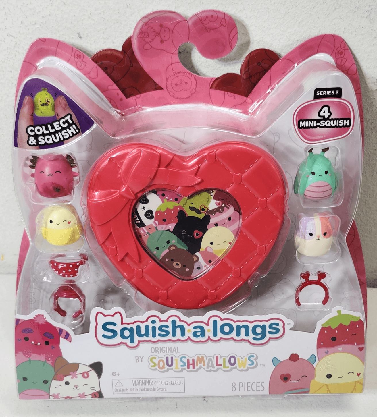 Squishmallow Squish-a-Longs Kids Toy 8 Piece Red Series 2 NEW