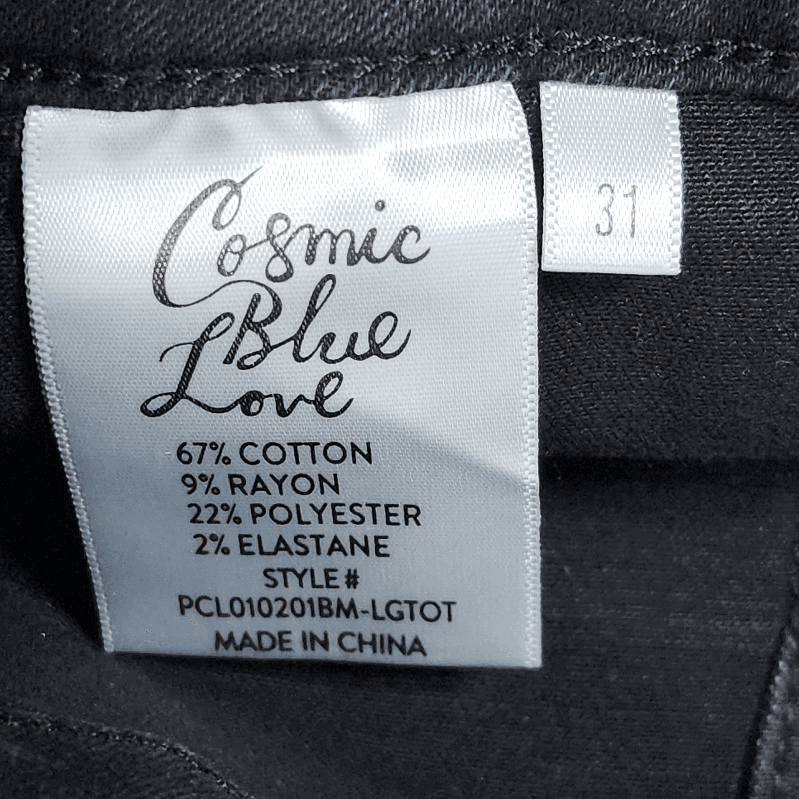 Cosmic Blue Love Womens Jeans Straight Leg Size 31 Black Denim Pants - Thumbnail 8