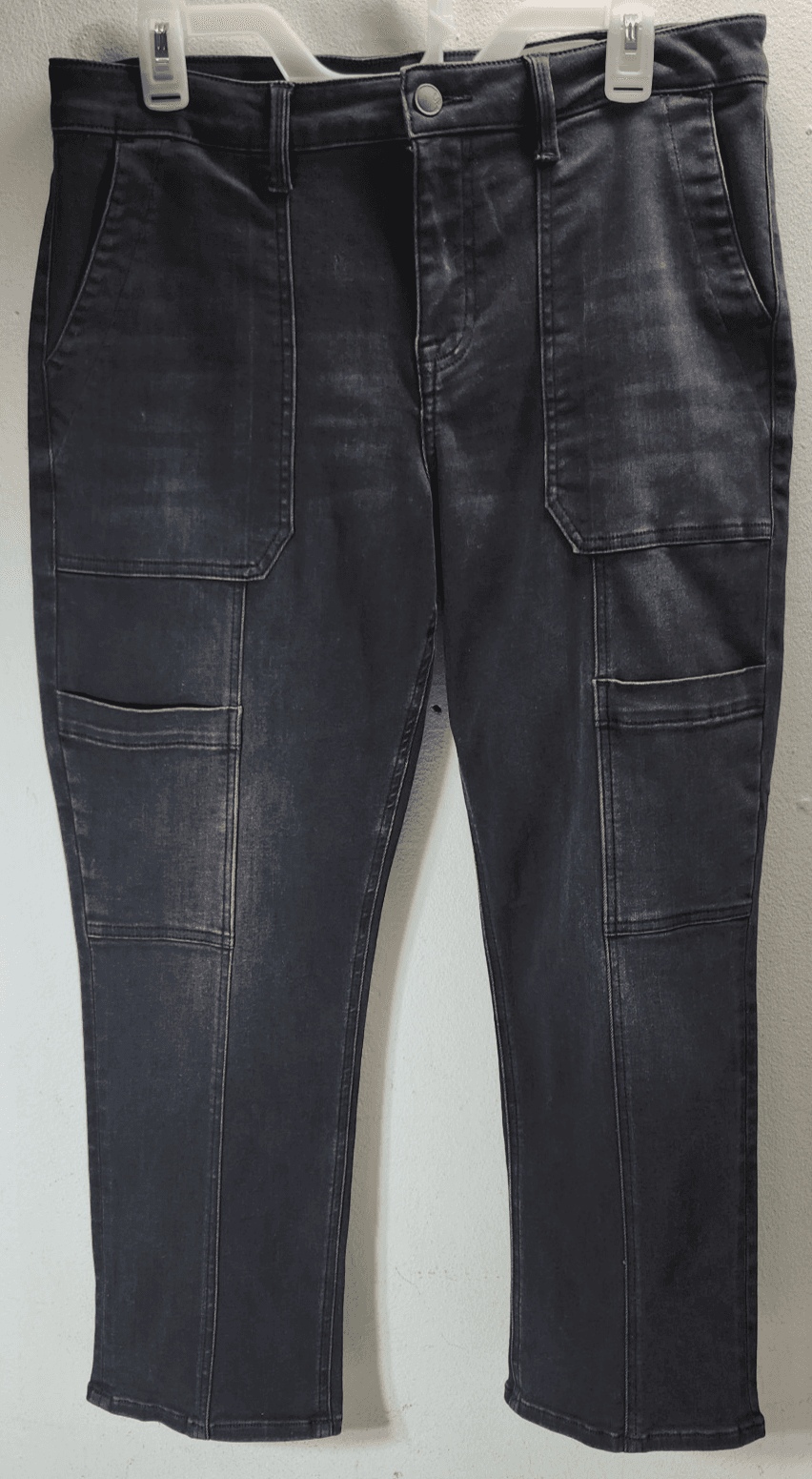Cosmic Blue Love Womens Jeans Straight Leg Size 31 Black Denim Pants