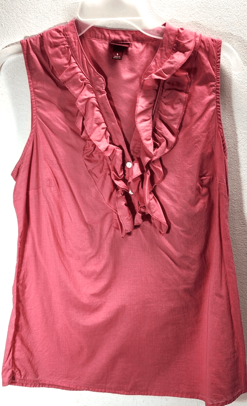 Merona Womens Small Sleeveless Ruffle Blouse Shirt Pink