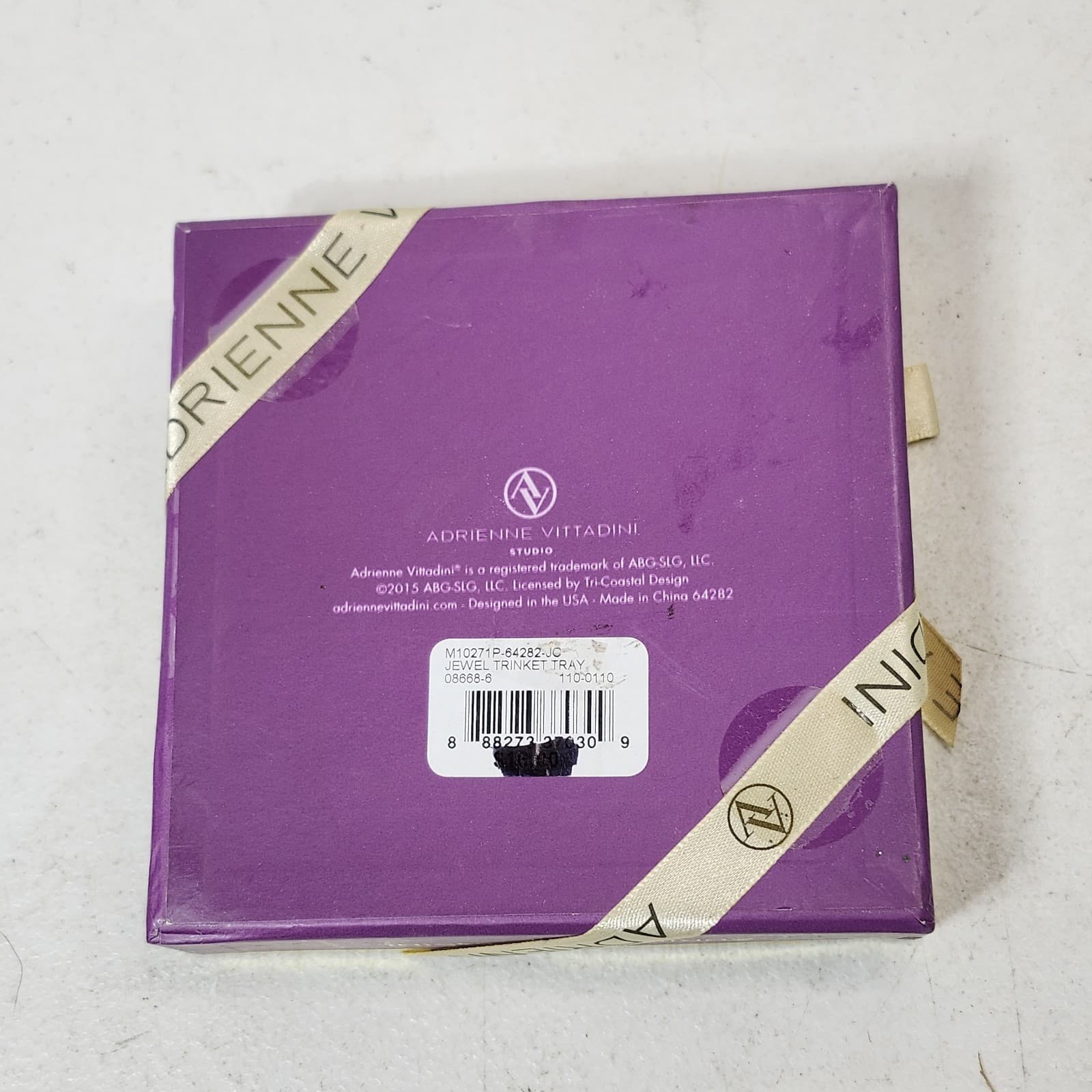 Adrienne Vittadini Purple Trinket Tray Gems Design 4.5" Home Decor NEW - Thumbnail 4