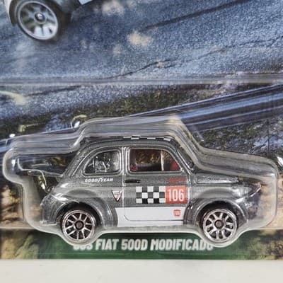 Hot Wheels ‘60s Fiat 600D Modificado Summit Surge Silver Series 1/64 Car Toy NEW - Thumbnail 2