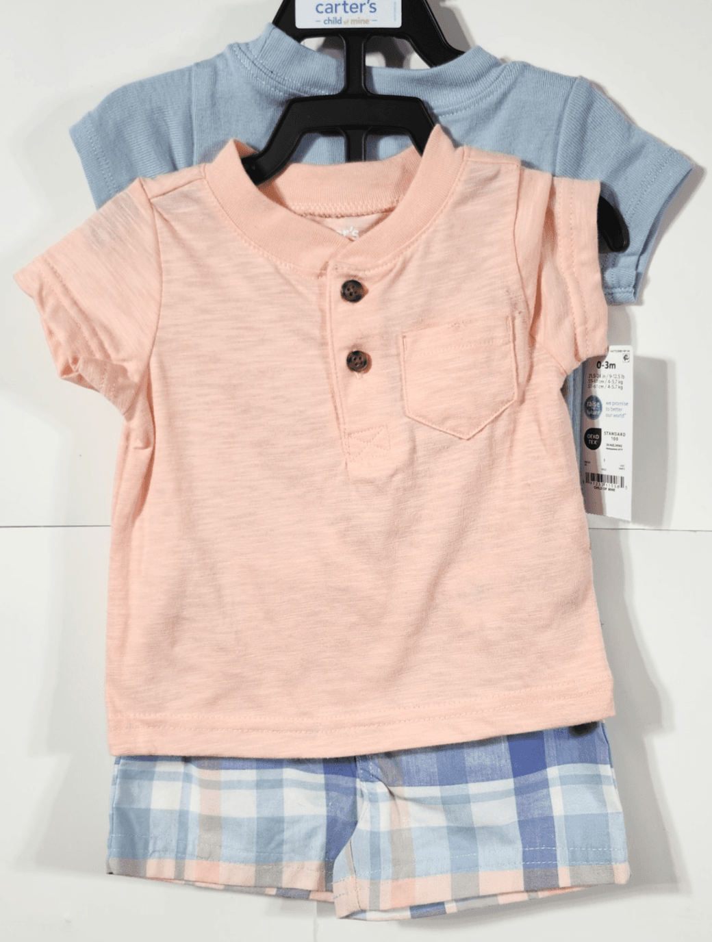 Carters 3 Piece Infant Baby Boy Outfit Set Size 0-3 Months NEW