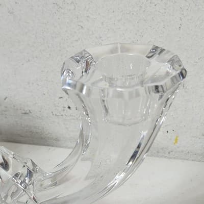 Val St Lambert Imperial Double Light Candlestick Holder Art Deco Home Decor - Thumbnail 4