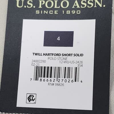 US Polo Assn Boys Flat Front Shorts Size 4 Gray Twill NEW - Thumbnail 7