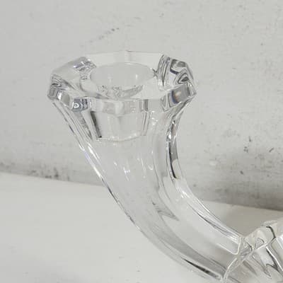 Val St Lambert Imperial Double Light Candlestick Holder Art Deco Home Decor - Thumbnail 5