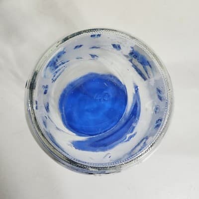 Snowman Christmas Cookie Candy Jar Glass Presents Holiday Decor Blue 7" - Thumbnail 6