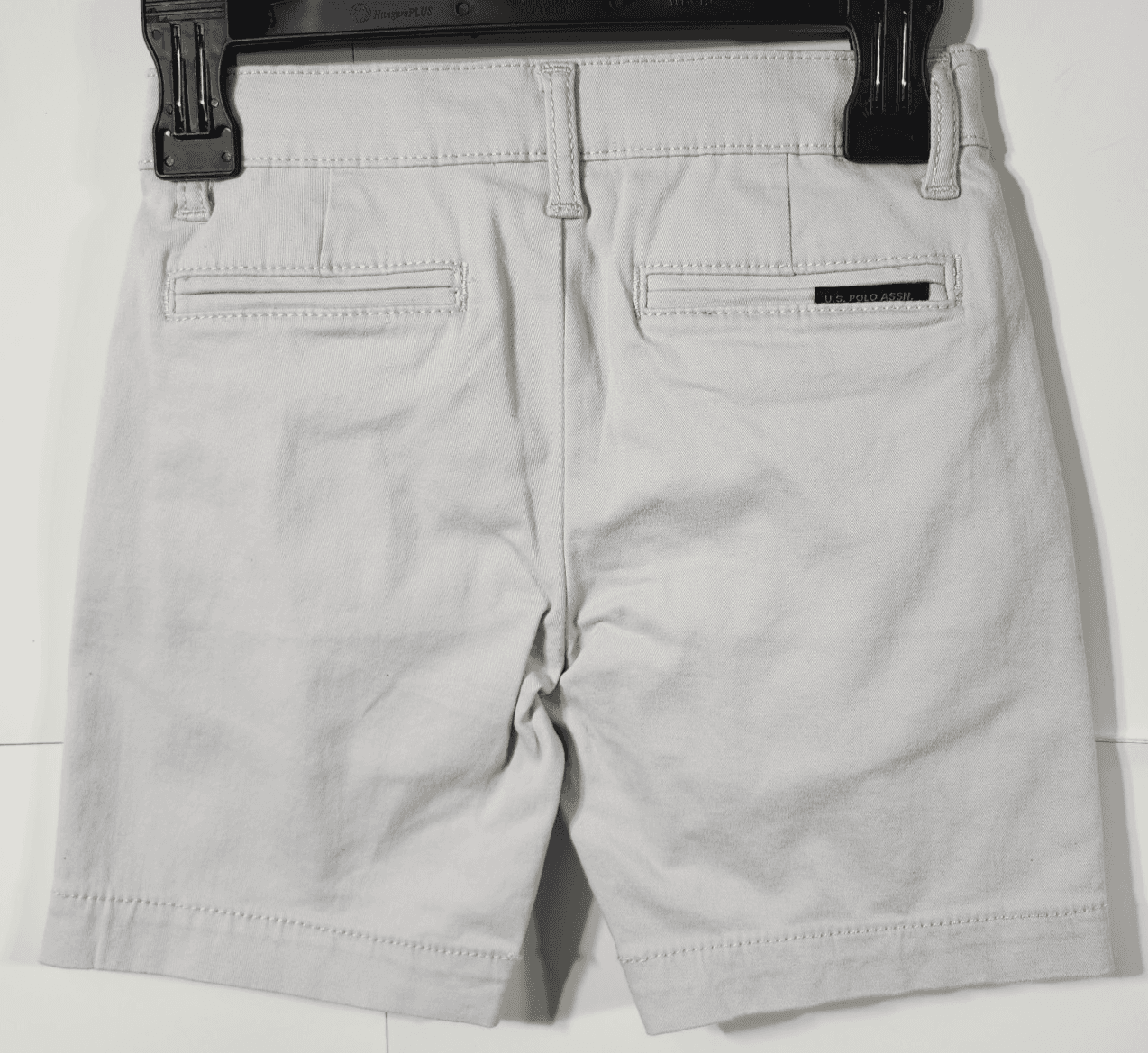 US Polo Assn Boys Flat Front Shorts Size 4 Gray Twill NEW - Thumbnail 6