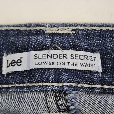 Lee Women's 4 Jeans Slender Secret Lower On The Waist Bootcut Blue Denim - Thumbnail 7