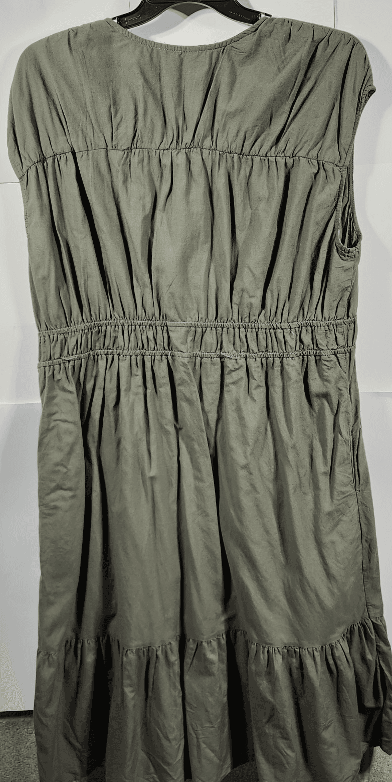 Time and Tru Women's V-Neck Midi Dress Size XXXL 22 Green Sleeveless NEW - Thumbnail 4