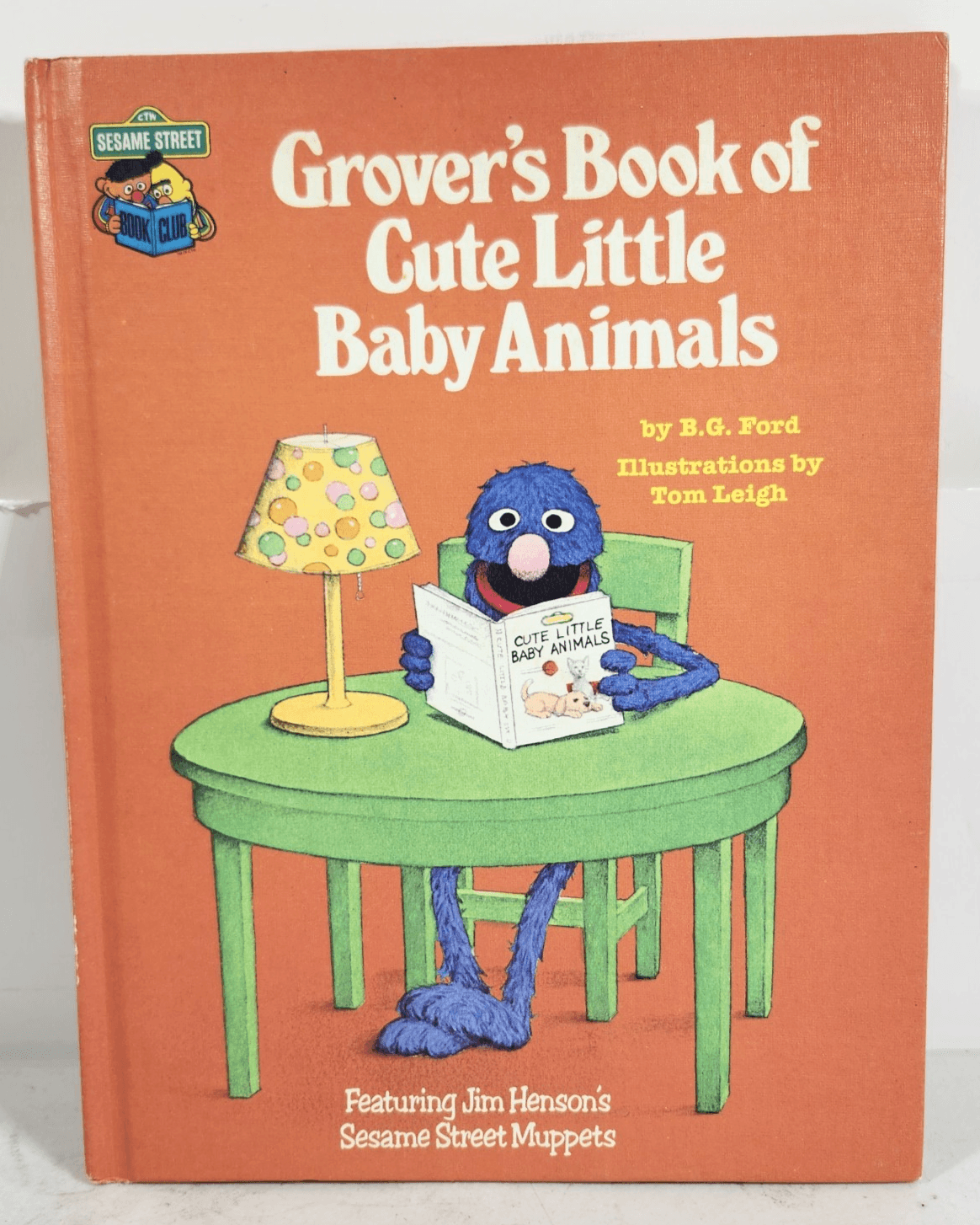 1980 Vintage Book Sesame Street Grover's Book Of Cute Little Baby Animals