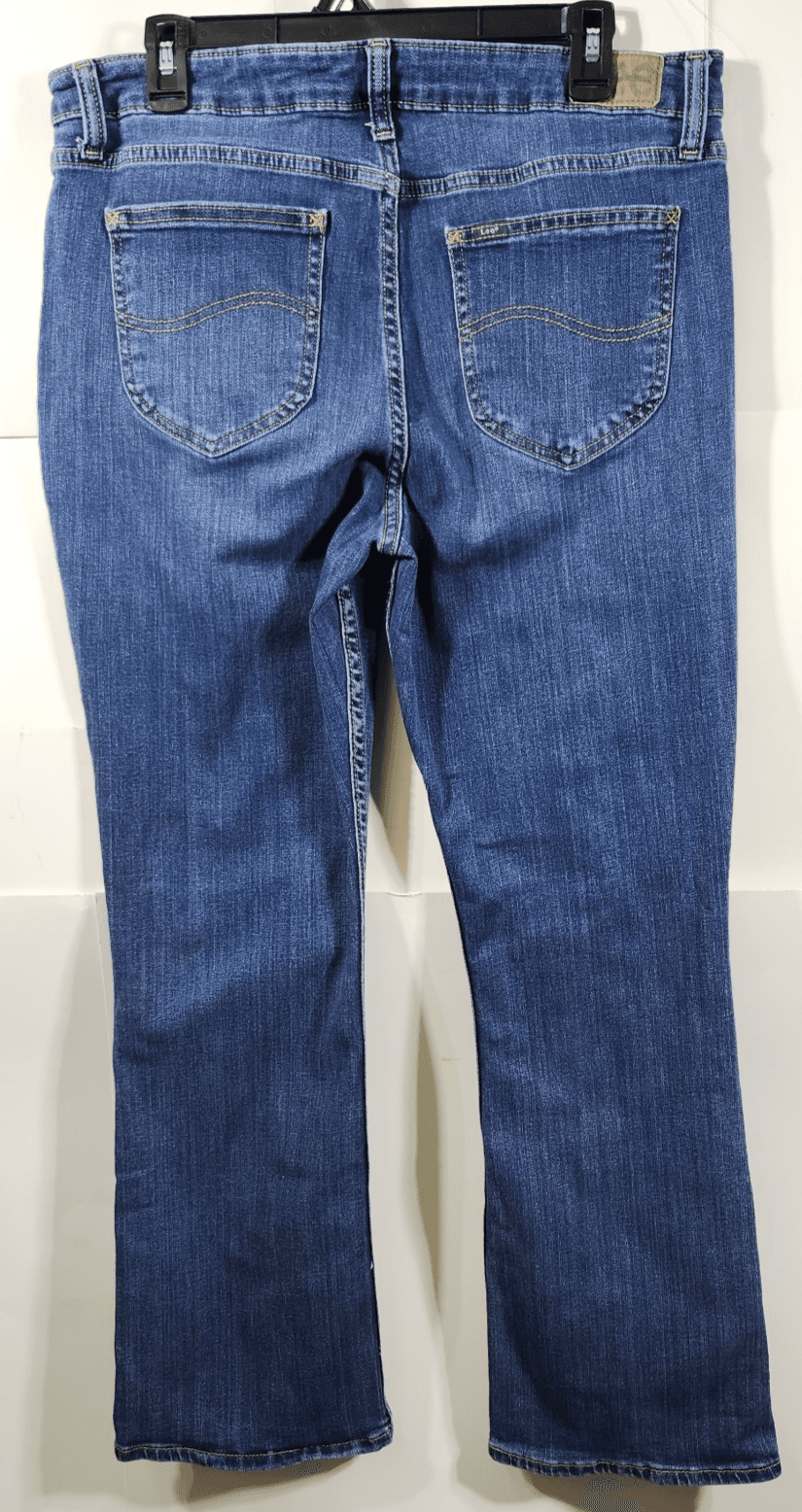 Lee Jeans Womens 16 Short Blue Denim Bootcut Mid-Rise Fit - Thumbnail 4