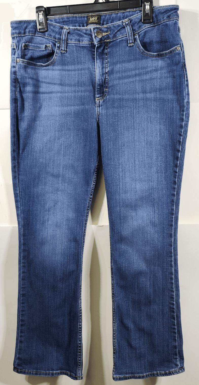 Lee Jeans Womens 16 Short Blue Denim Bootcut Mid-Rise Fit