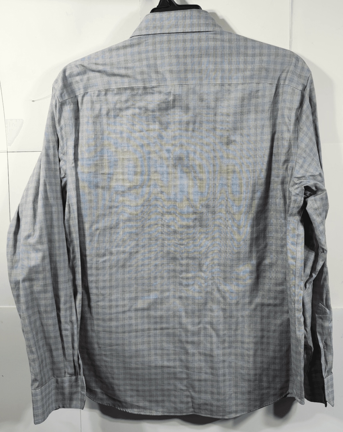 Egara Shirt Mens XL Slim Fit Button Up Long Sleeve Gray Blue Black - Thumbnail 6