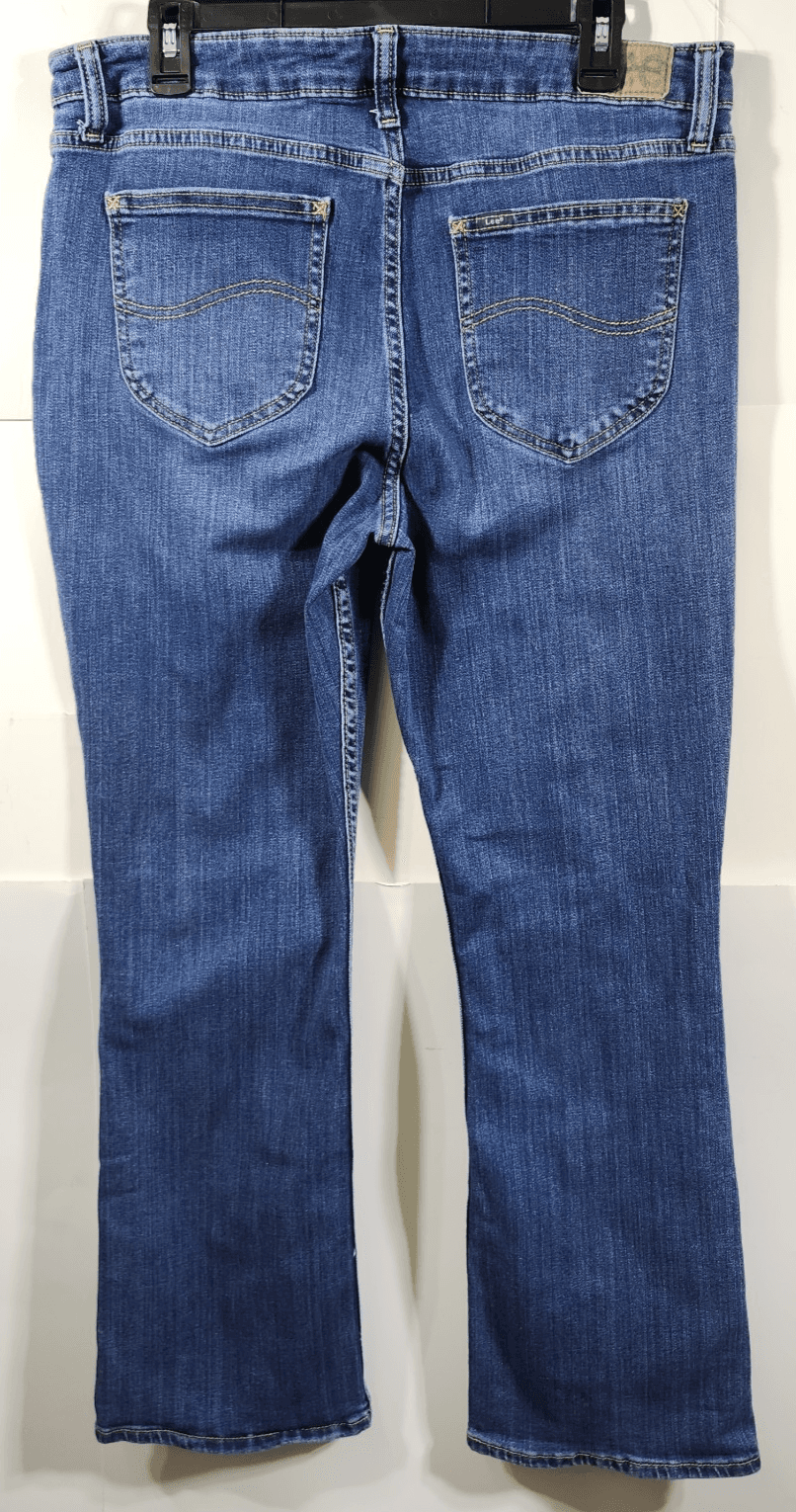 Lee Jeans Womens 16 Short Blue Denim Bootcut Mid-Rise Fit - Thumbnail 6