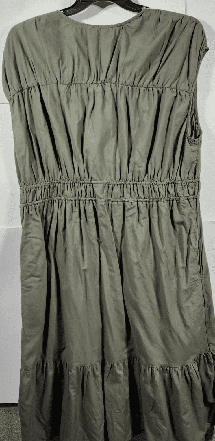 Time and Tru Women's V-Neck Midi Dress Size XXXL 22 Green Sleeveless NEW - Thumbnail 6