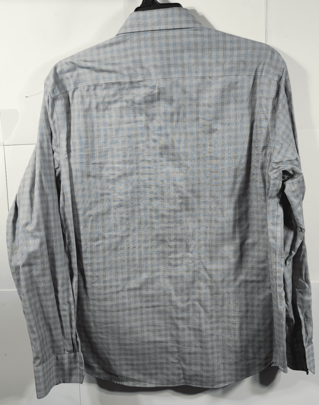 Egara Shirt Mens XL Slim Fit Button Up Long Sleeve Gray Blue Black - Thumbnail 4