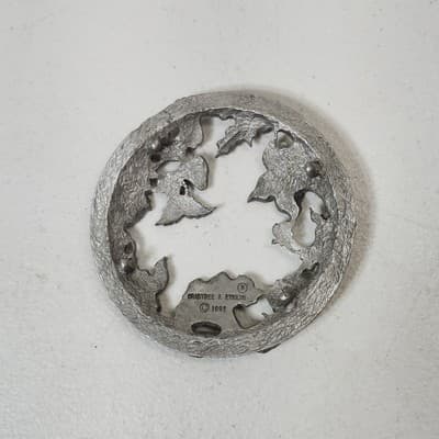 Crabtree & Evelyn 1992 Pewter Lid Floral Design 3.25" - Thumbnail 4
