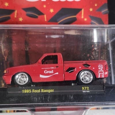 2026 M2 Machines Coca-Cola 1995 Ford Ranger Grad Red Pickup Truck 1/64 Toy NEW - Thumbnail 3