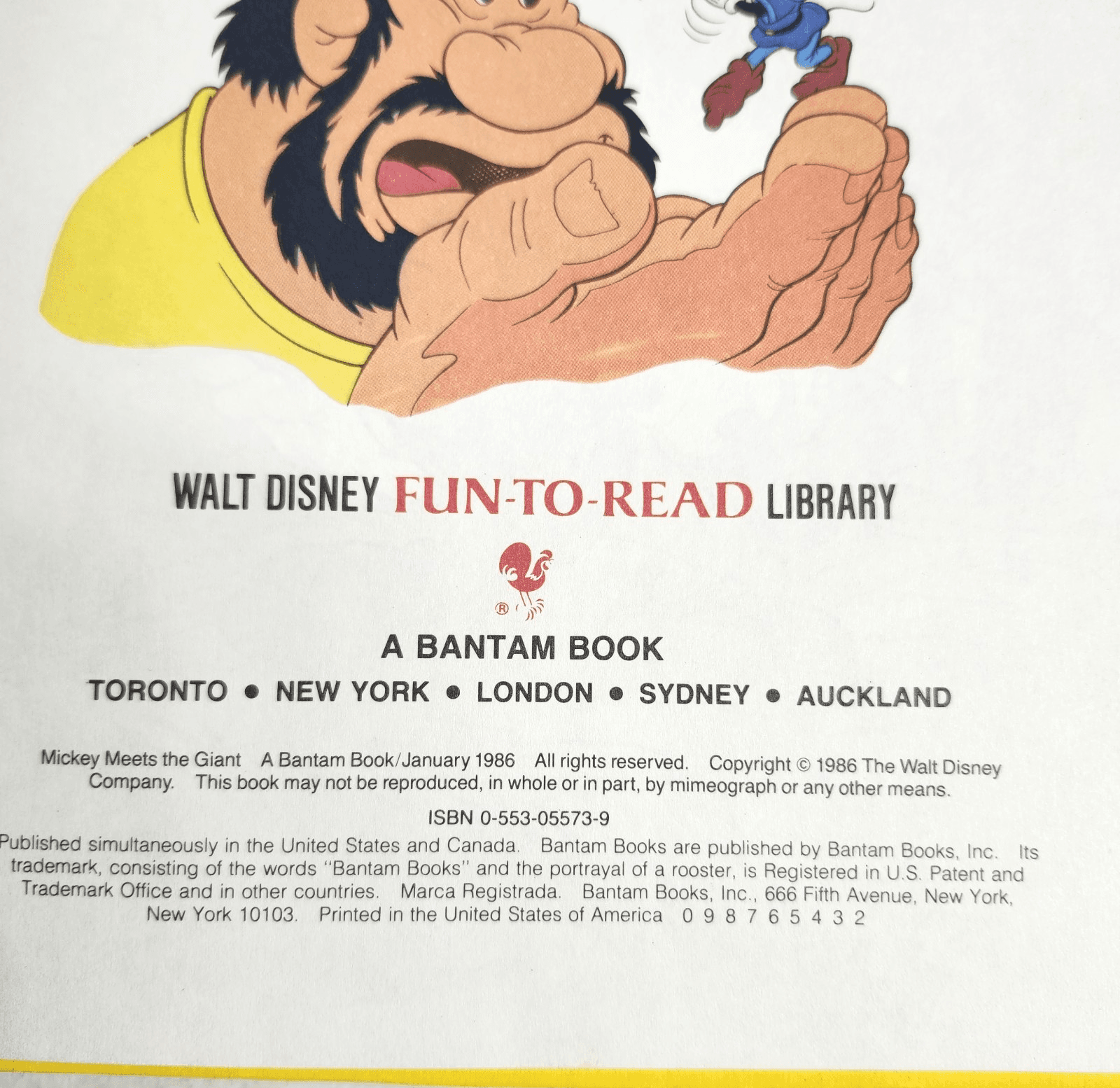 Walt Disney Fun To Read Library Volume 1 Mickey Meets The Giant 1986 Book - Thumbnail 2