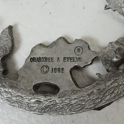 Crabtree & Evelyn 1992 Pewter Lid Floral Design 3.25" - Thumbnail 5