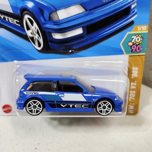 Hot Wheels 70s vs 90s Series Blue ‘90 Honda Civic EF VTEC JDM 2025 Car Toy NEW - Thumbnail 2