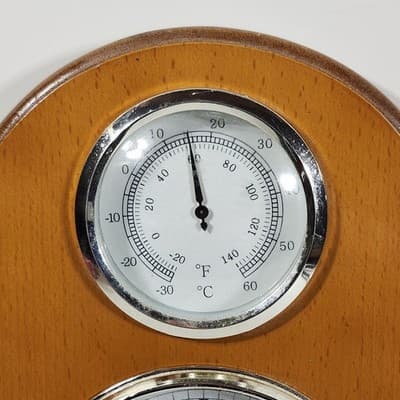 Wooden Wall Mount Home Weather Station Thermometer Barometer Hygrometer - Thumbnail 3