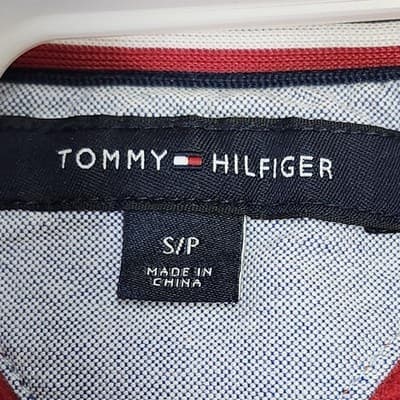 Tommy Hilfiger Mens 1/4 Zip Color Block Spell Out Sweatshirt Size S Y2K Hip Hop - Thumbnail 7