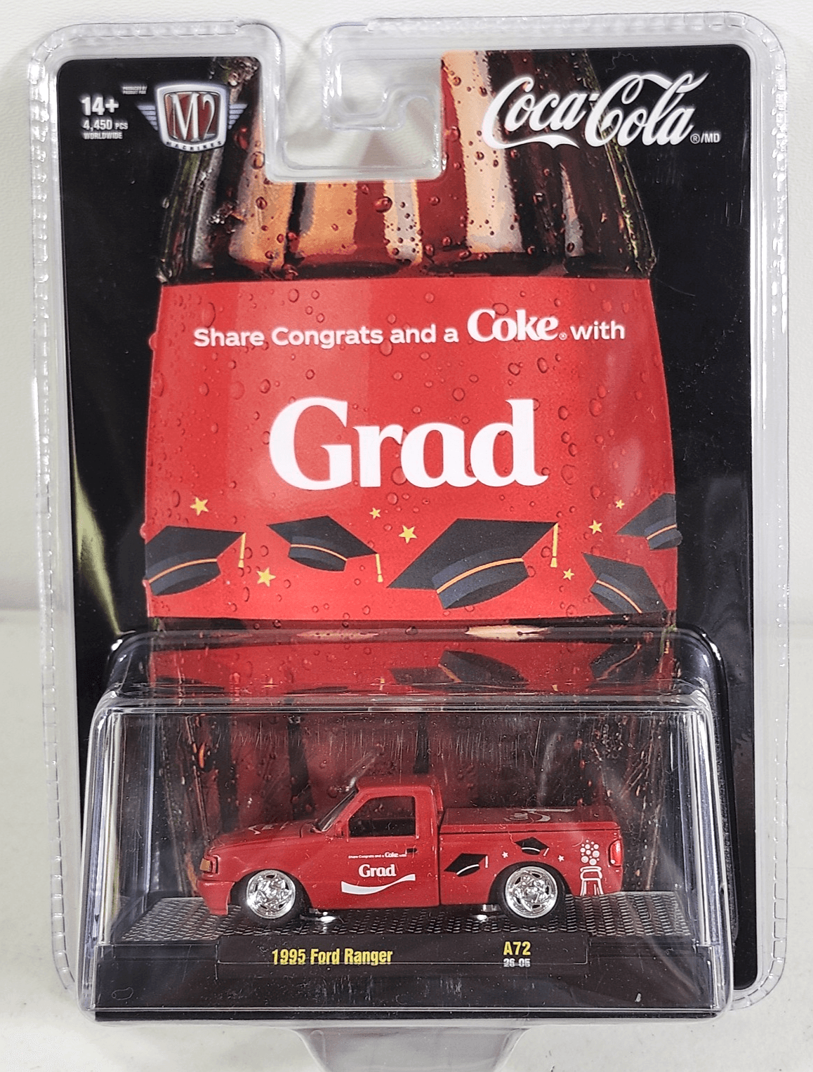 2026 M2 Machines Coca-Cola 1995 Ford Ranger Grad Red Pickup Truck 1/64 Toy NEW
