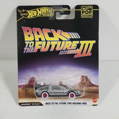 Hot Wheels Premium Pop Culture Back To The Future Time Machine 1955 Silver Car - Thumbnail 2