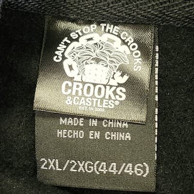 Crooks & Castles Men's XXL Hoodie Doberman Graphic Black Hooded Sweatshirt - Thumbnail 8