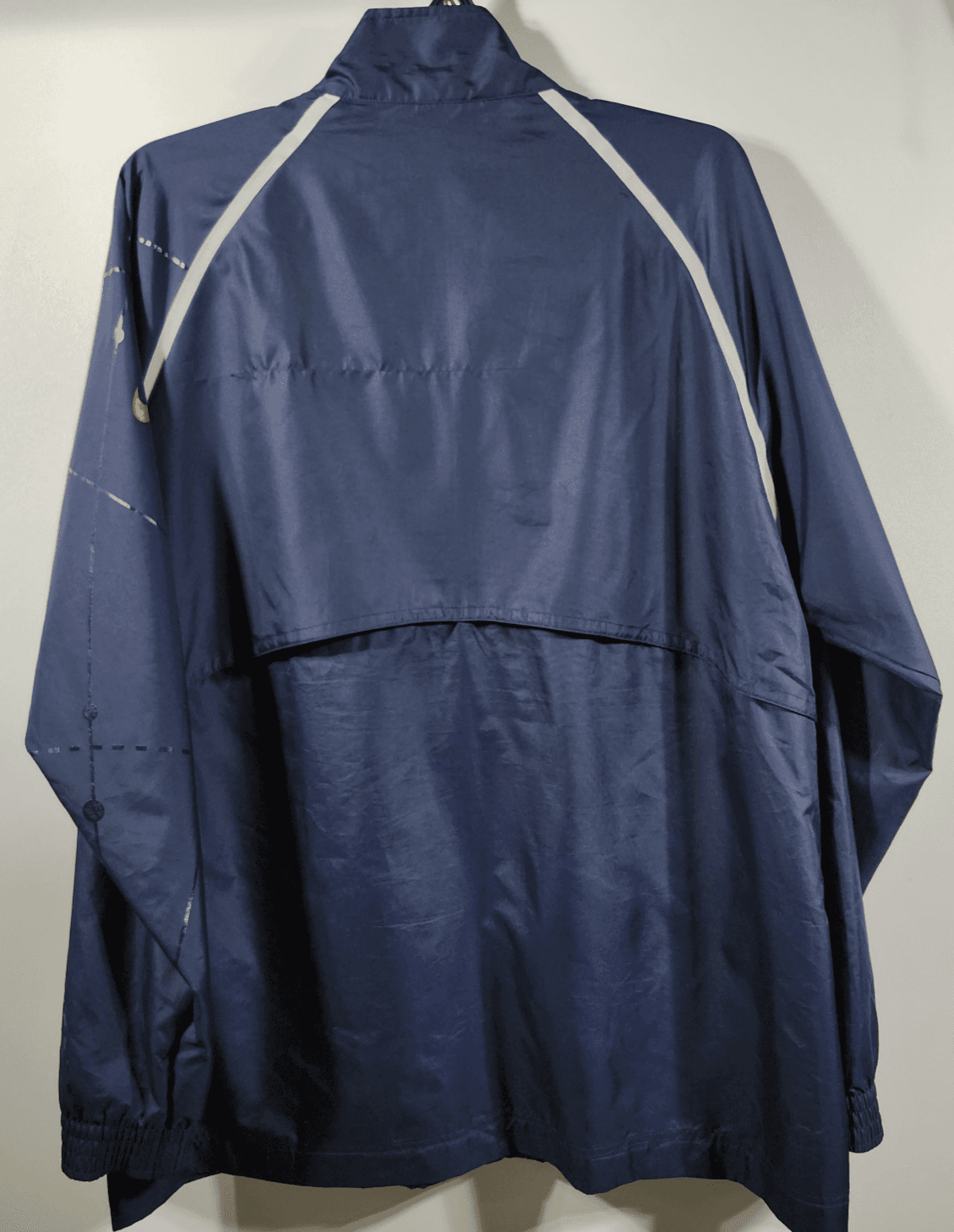 Vintage Nike Men's 3XL Flight Jacket Windbreaker Blue Long Sleeve With Pockets - Thumbnail 6