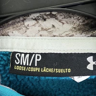 Under Armour Teal Storm Fleece Camo Loose Fit Sweatshirt Hoodie Women’s Small - Thumbnail 7