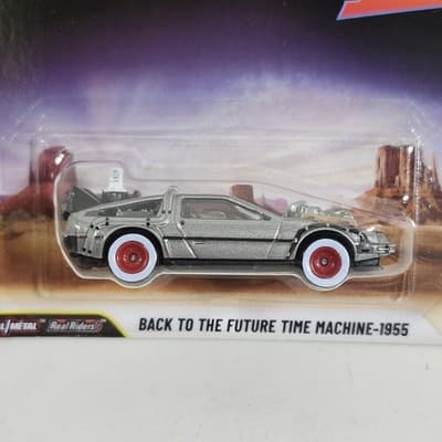 Hot Wheels Premium Pop Culture Back To The Future Time Machine 1955 Silver Car - Thumbnail 3