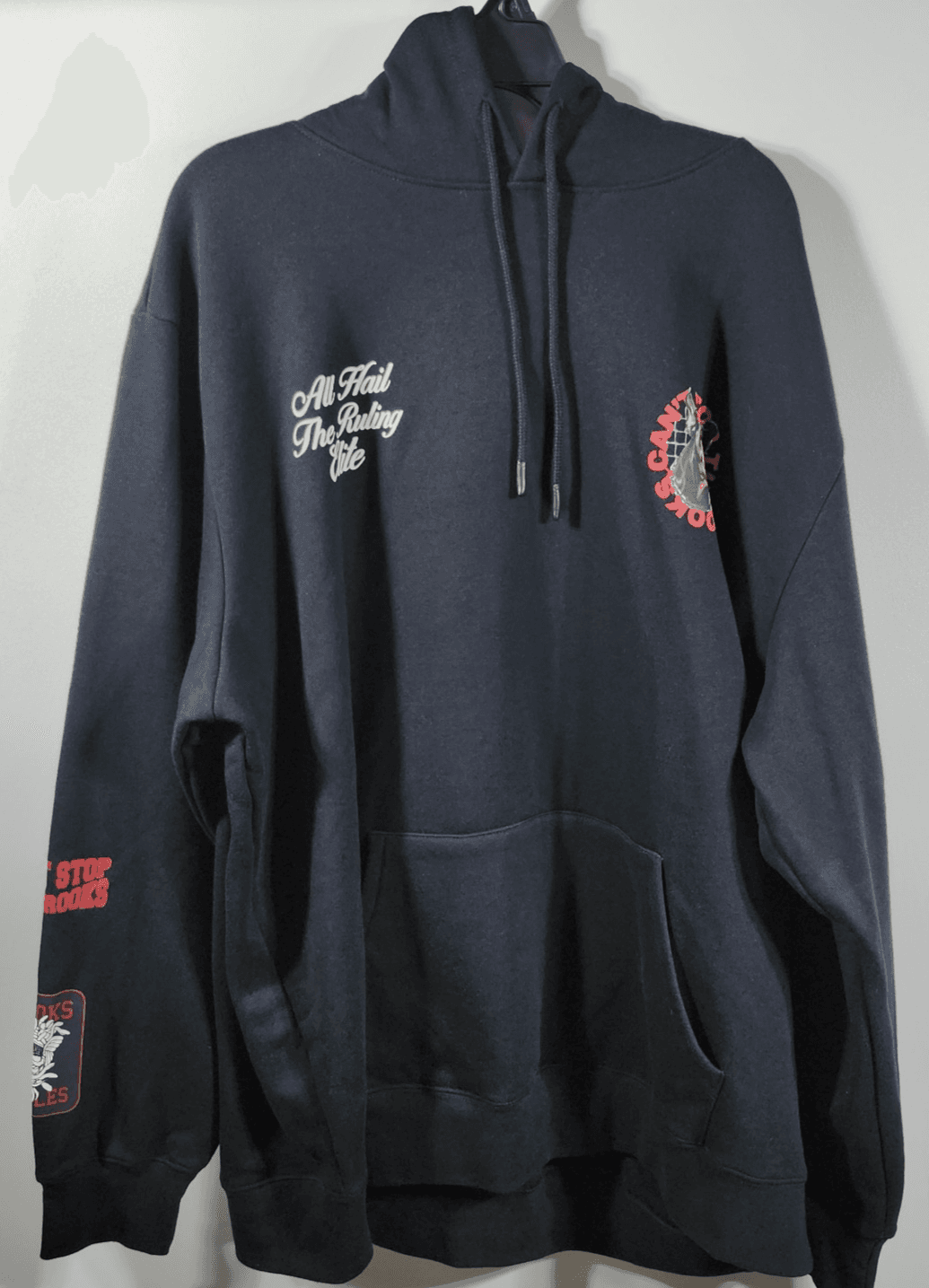 Crooks & Castles Men's XXL Hoodie Doberman Graphic Black Hooded Sweatshirt