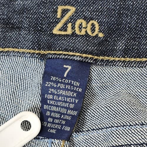 ZCO Women's Jeans Size 7 Dark Wash Distressed Embroidered Denim Pants - Thumbnail 7