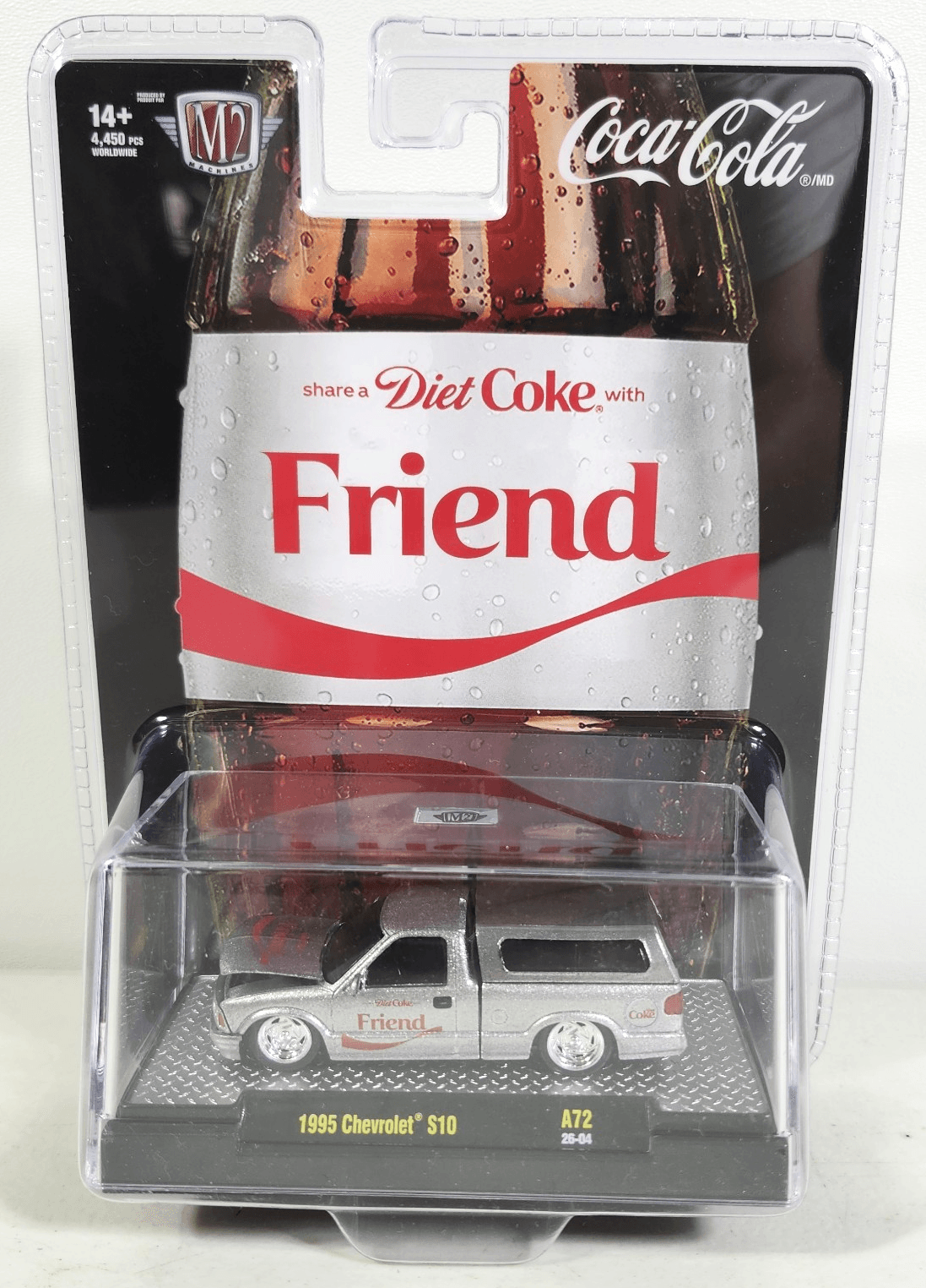 M2 Machines Coca-Cola 1995 Chevy S10 Silver Pickup Truck 1/64 Toy Vehicle NEW