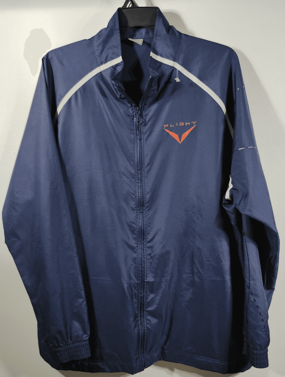 Vintage Nike Men's 3XL Flight Jacket Windbreaker Blue Long Sleeve With Pockets