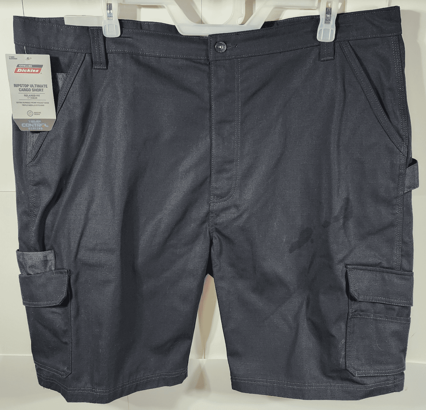 Dickies Men's Ripstop Cargo Shorts Size 44 Black Relaxed Fit NEW